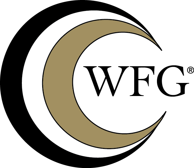 A logo for wfg with a crescent moon in the middle