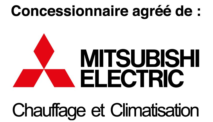A mitsubishi electric logo on a white background