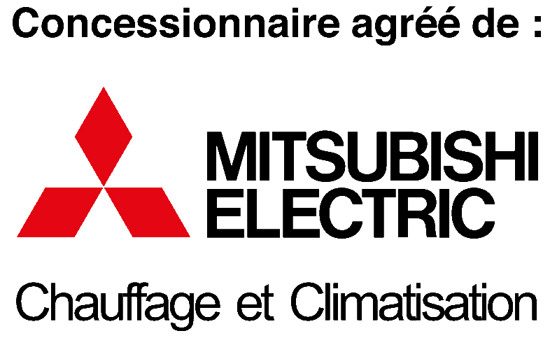 A mitsubishi electric logo with a red triangle on a white background
