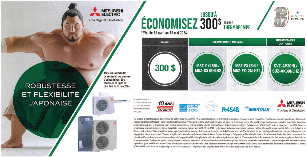Une publicité pour le chauffage et la climatisation Raymond Napoleon