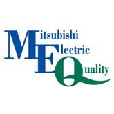 The logo for mitsubishi electric quality is blue and green.