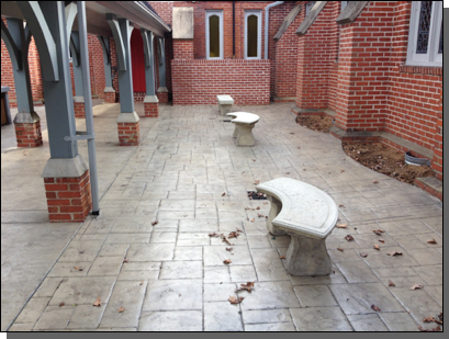 Sidewalk Chair of Calvary Episcopal Church — Fletcher, NC — Cane Creek Concrete