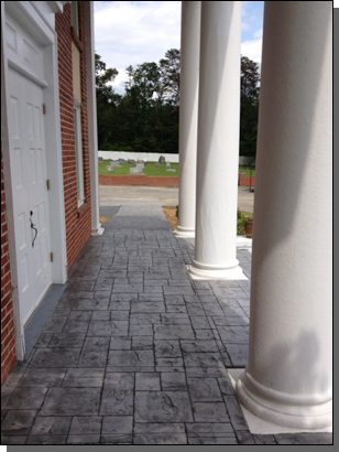 Chimney Rock Baptist Church Ashlar Stone Stamp Floor — Fletcher, NC — Cane Creek Concrete