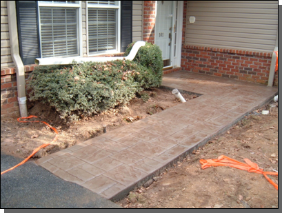 After Stamped Concrete Walkway — Fletcher, NC — Cane Creek Concrete