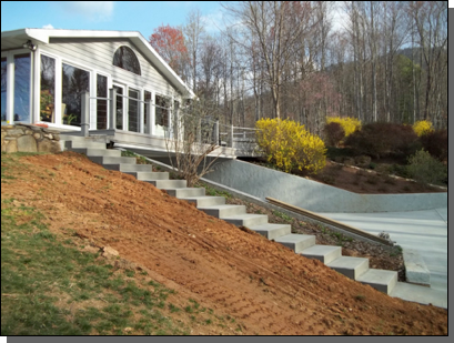 Staircase Broom Finish Floor — Fletcher, NC — Cane Creek Concrete