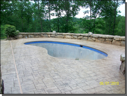 Olde English Slate Swimming Pool — Fletcher, NC — Cane Creek Concrete
