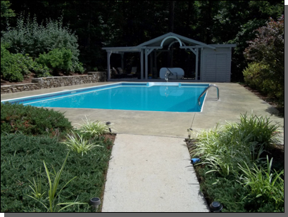 Olde English Slate Sand Color Pool — Fletcher, NC — Cane Creek Concrete