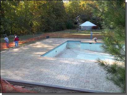 Sun Buff Ashlar Stone Swimming Pool — Fletcher, NC — Cane Creek Concrete