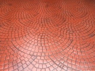 Stamped Concrete Red Design — Fletcher, NC — Cane Creek Concrete