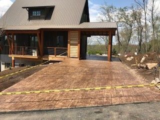Stamped Concrete on House Front — Fletcher, NC — Cane Creek Concrete