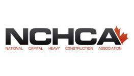 NCHCA logo: Black text, red maple leaf. 