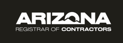 Arizona registrar of contractors logo on a black background