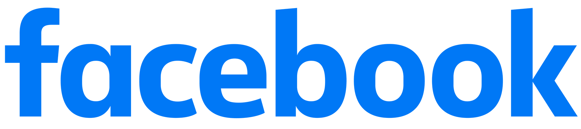Blue “facebook” wordmark on a white background.
