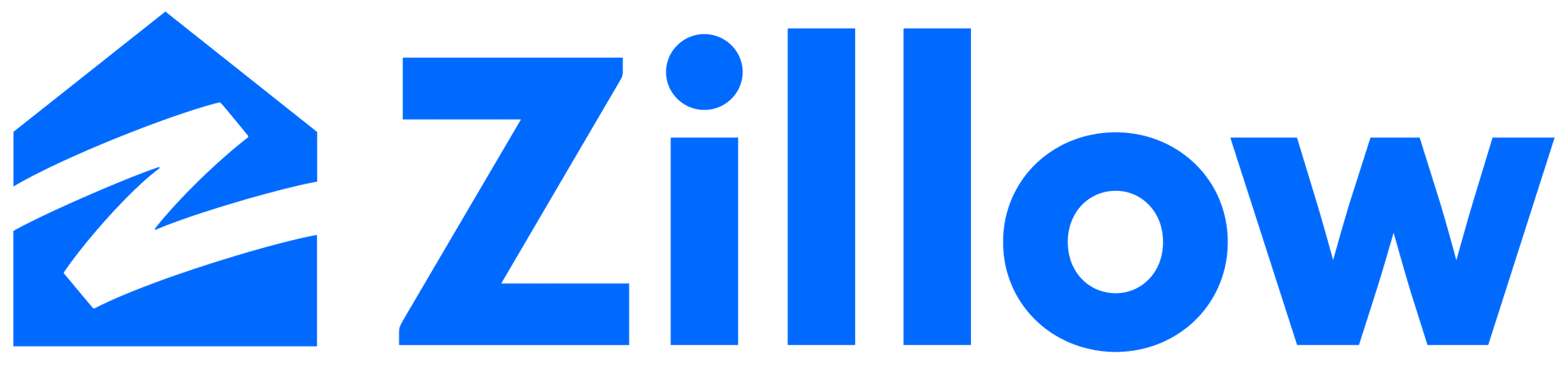 Blue Zillow logo with a stylized house icon and the word “Zillow” in blue.