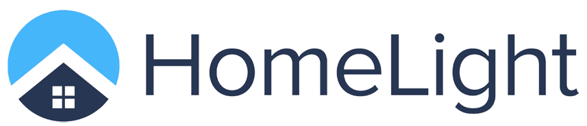HomeLight logo with a blue house icon and dark text on a white background