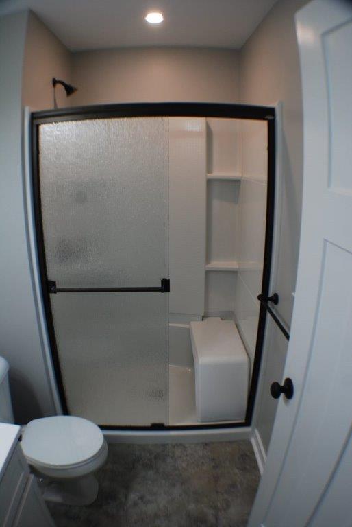 Bathroom With Sliding Door — Manchester, PA — Keystone Restorations & Builders, Inc