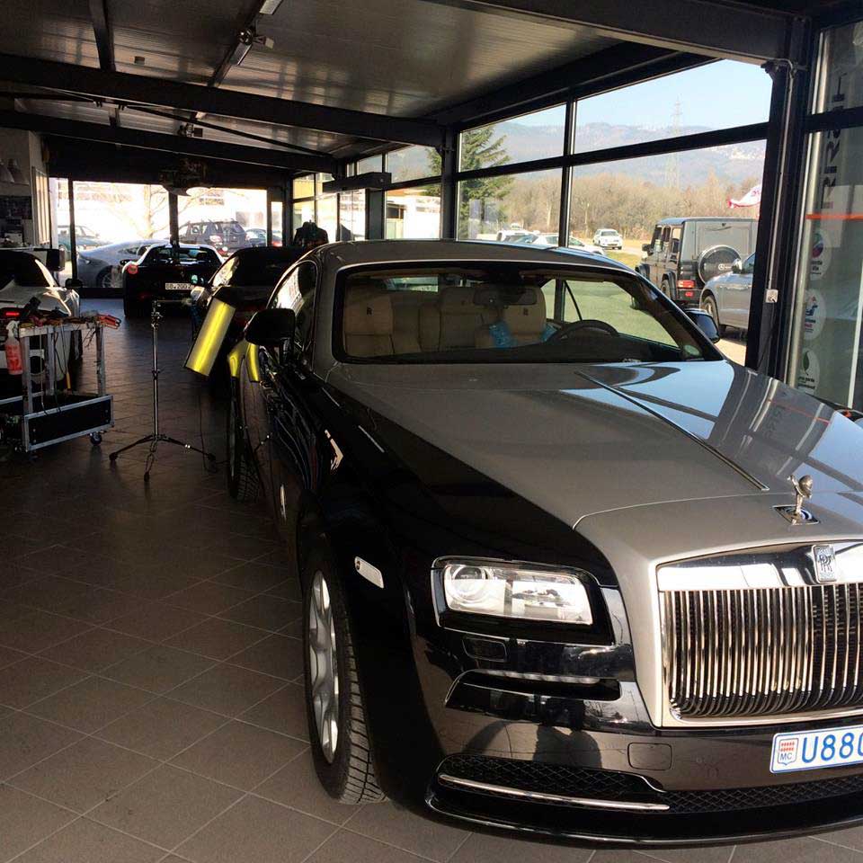 car front view in garage