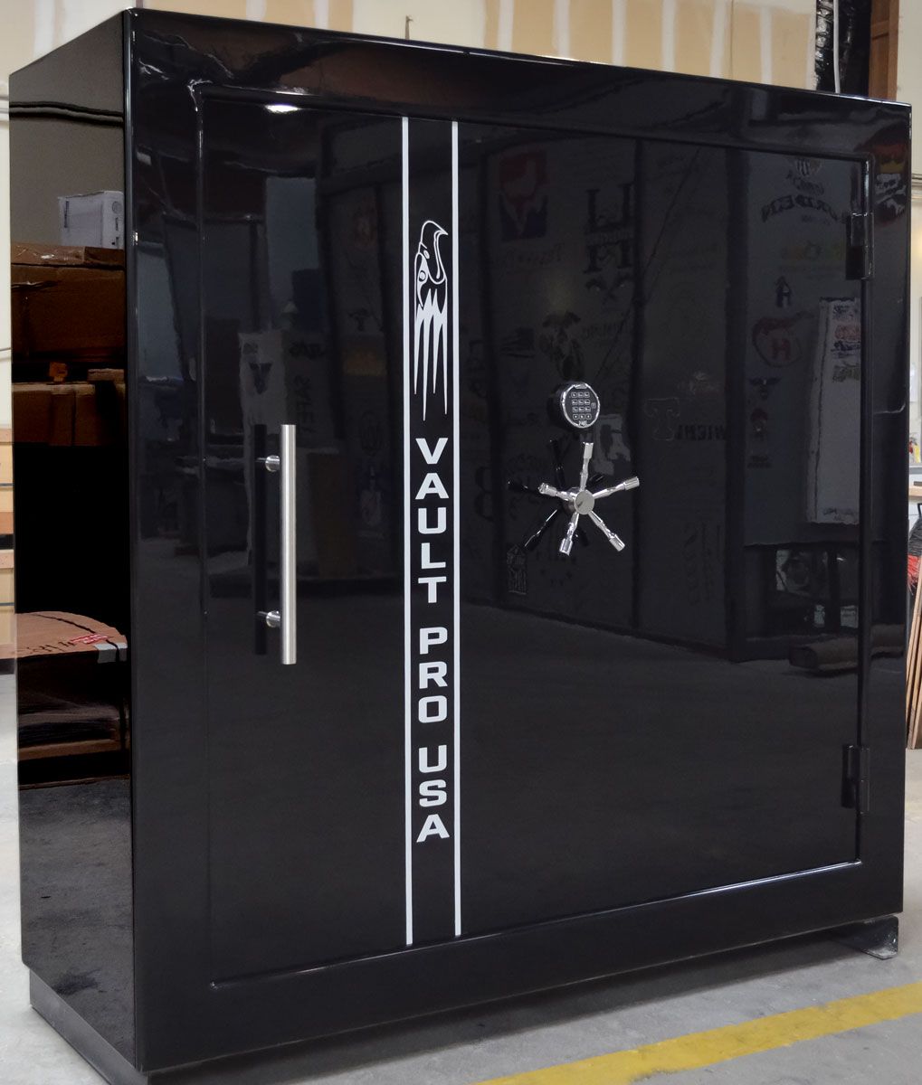 100 gun safe with premium dual-stage-gloss black finish.