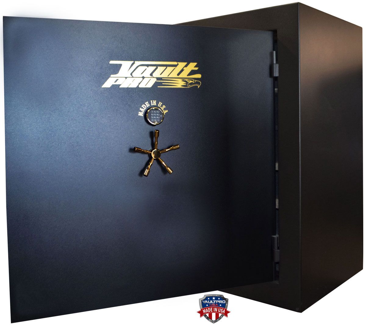Very big safe door on 100 gun safe made in USA