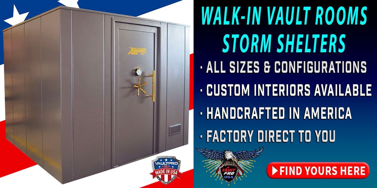 Walk-in vault rooms and storm shelters made in America by Vault Po USA
