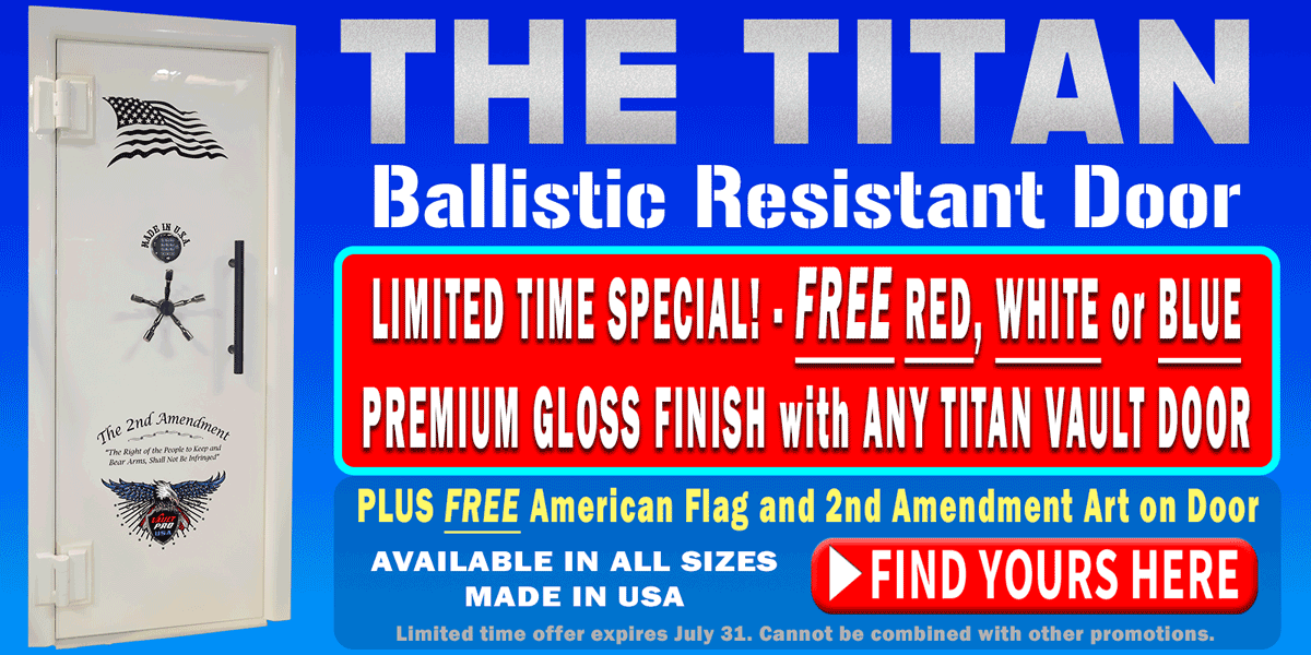 Titan Vault Door Special Free Red, white or blue premium gloss finish.