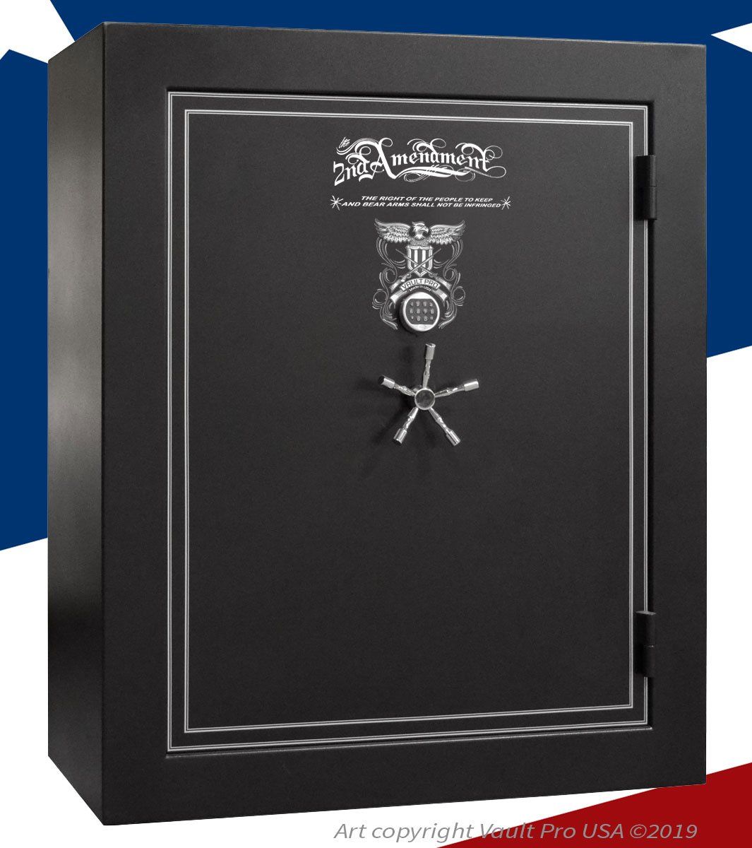 2nd amendment graphic on safe or vault door