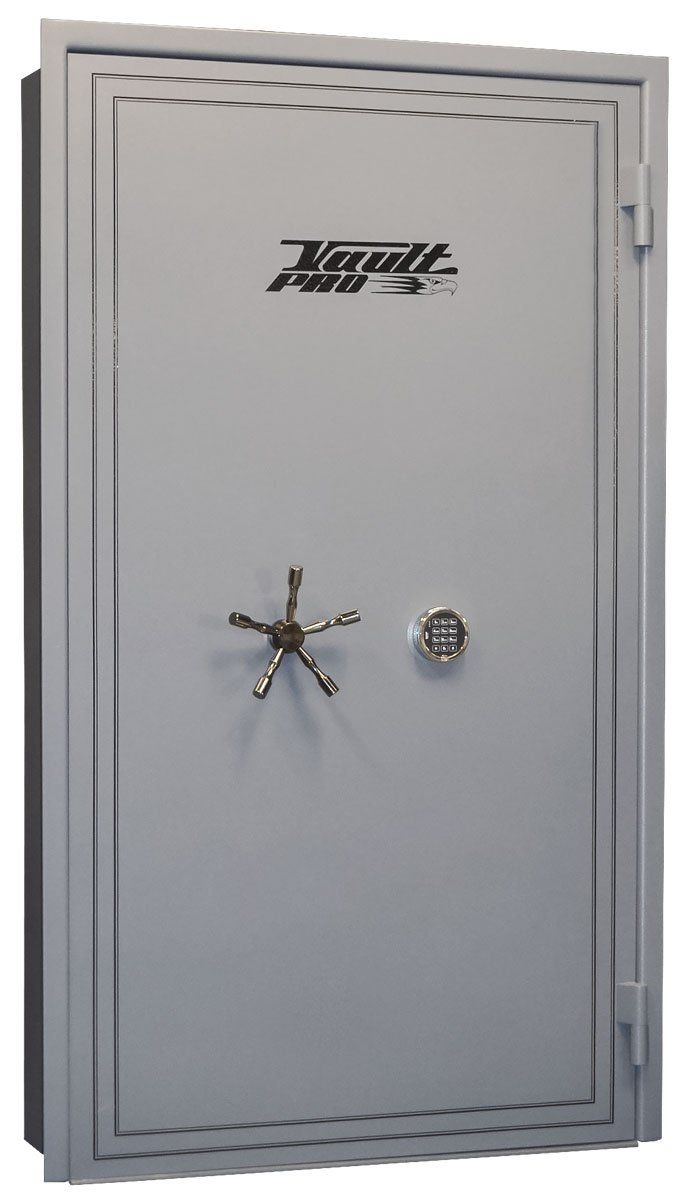 ADA accessible vault door with low profile digital lock and handle