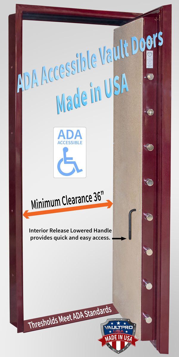 ADA accessible vault doors for cannabis industry