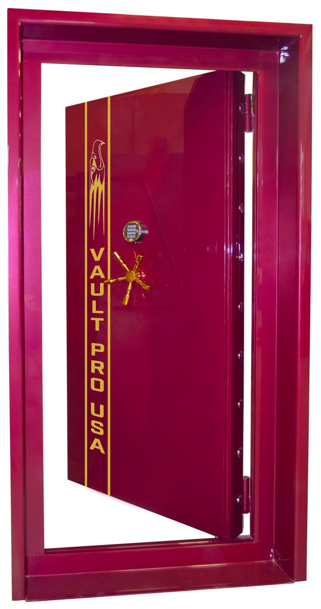 Vault door with custom paint and digital lock made in USA