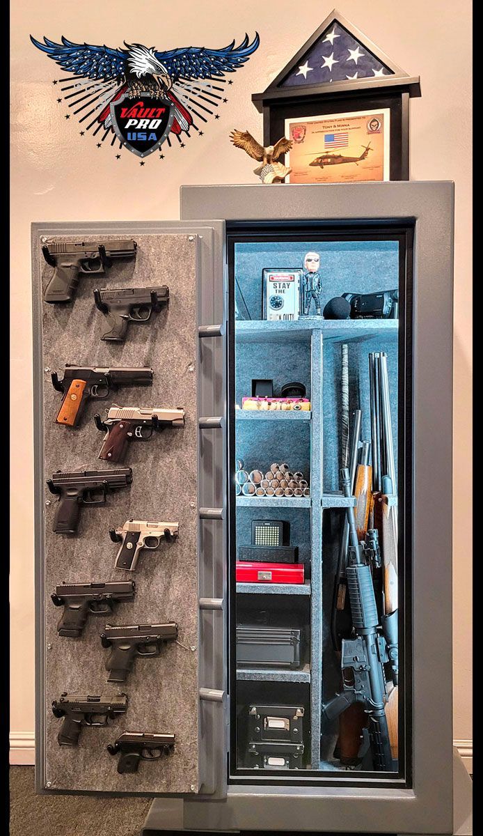 Fully configurable interior. Shown with optional pistol peg holders.