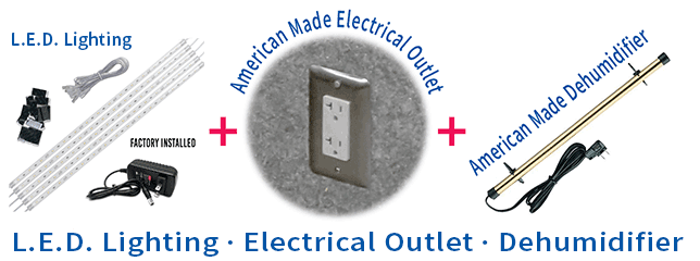 American Made L E D lighting system, electrical and dehumidifier for safes
