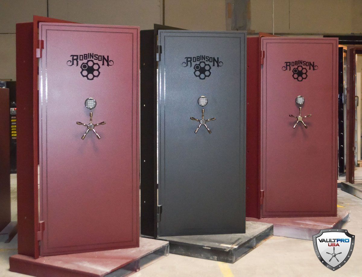 three custom made vault doors for business security