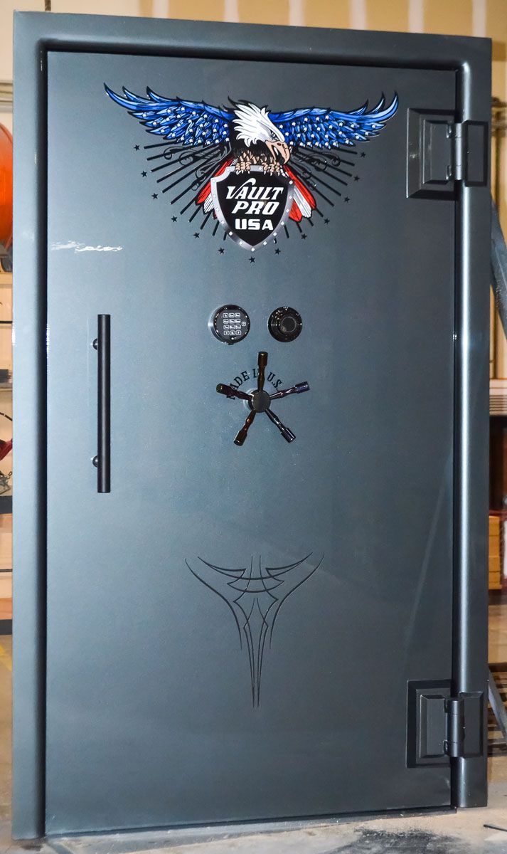 Image of High end heavy duty vault door. Titan vault door in premium Anthracite gloss finish.