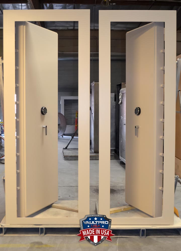 custom mirrored twin vault doors made in USA