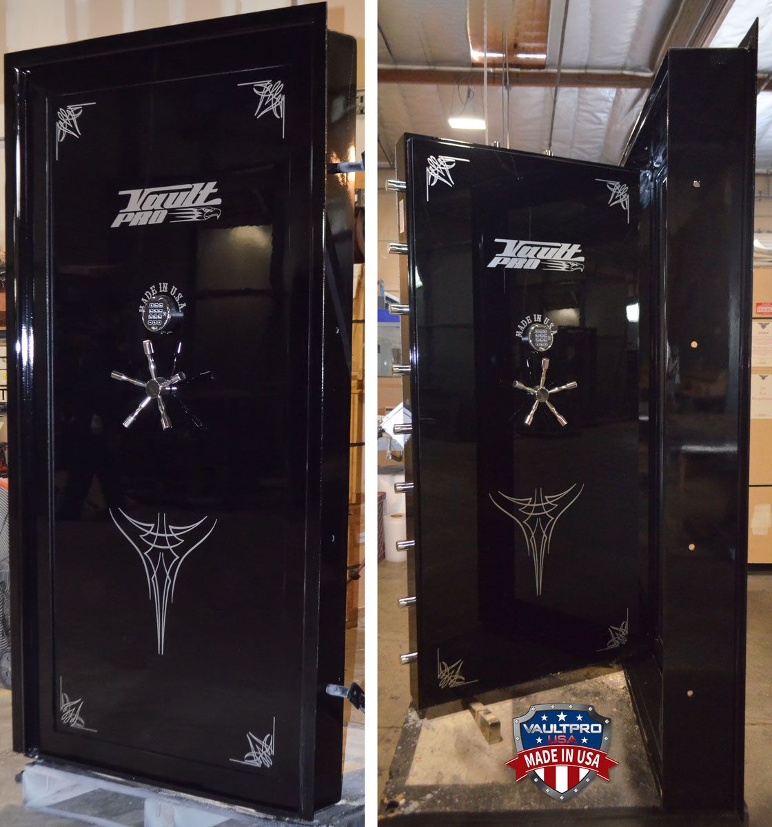 Image of heavy duty vault door with two hour fire protection. Made in America by Vault Pro USA