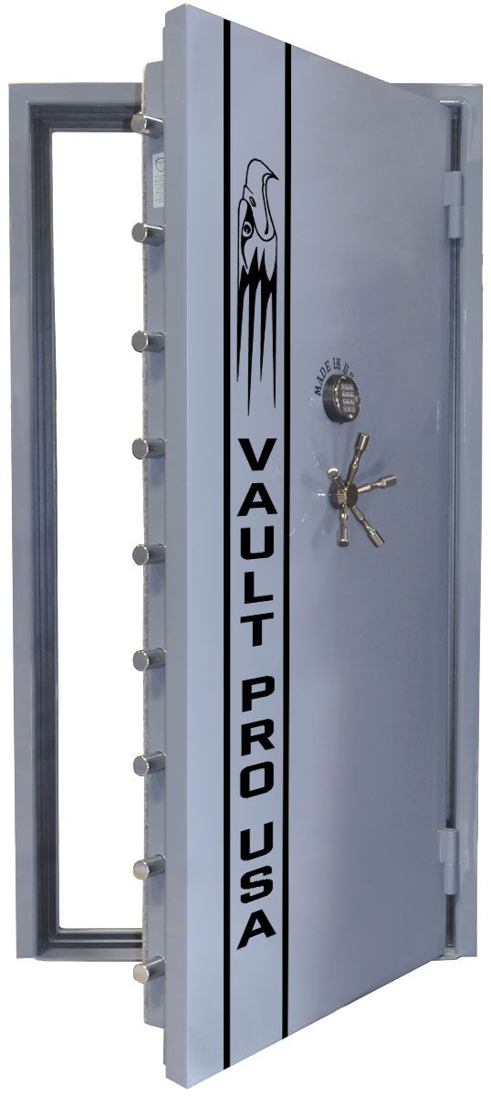 vault door with custom gloss gray paint finish made in USA
