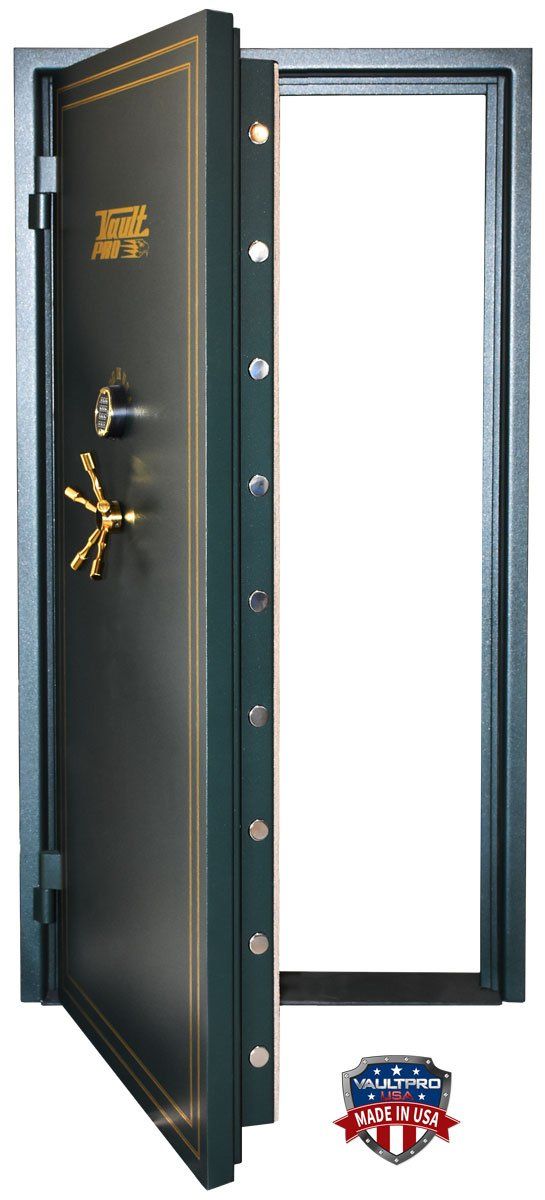 Heavy duty vault door made in USA - dark green color