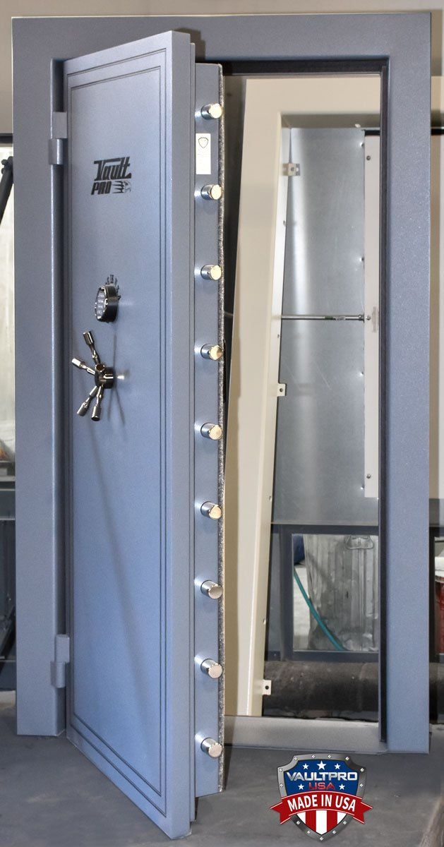 Big American made vault door with wide flange