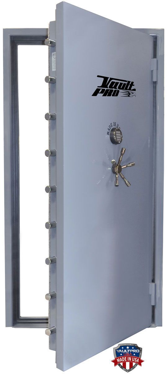 vault door with custom gloss gray paint finish made in USA