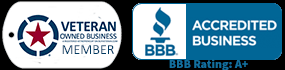 BBB Accredited Rating A+ and Veteran Owned Business