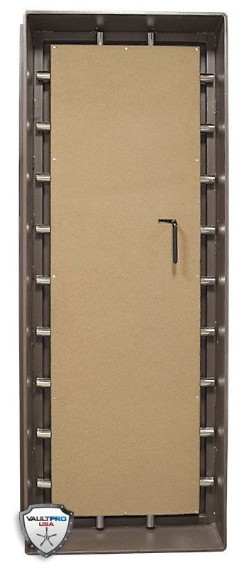 heavy duty fully rotating locking bolts on vault door made in USA