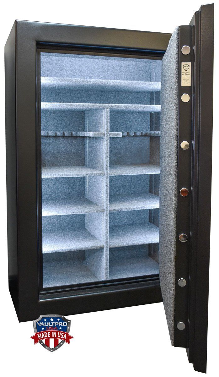 American made safes with bank-like Step-System Doors hand mounted to the safe body for super tight 1/16