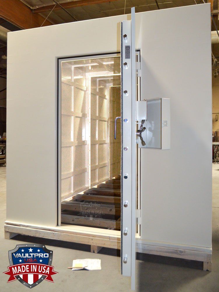 modular walk in shelter safe room lighting, electrical, vault door