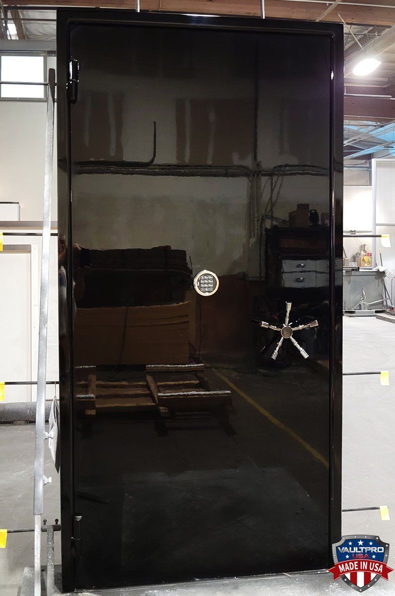 High end vault door with Premium Dual Stage Gloss Finishes are top of the line. Dual stage finishes including base coat color and hand polished clear coat