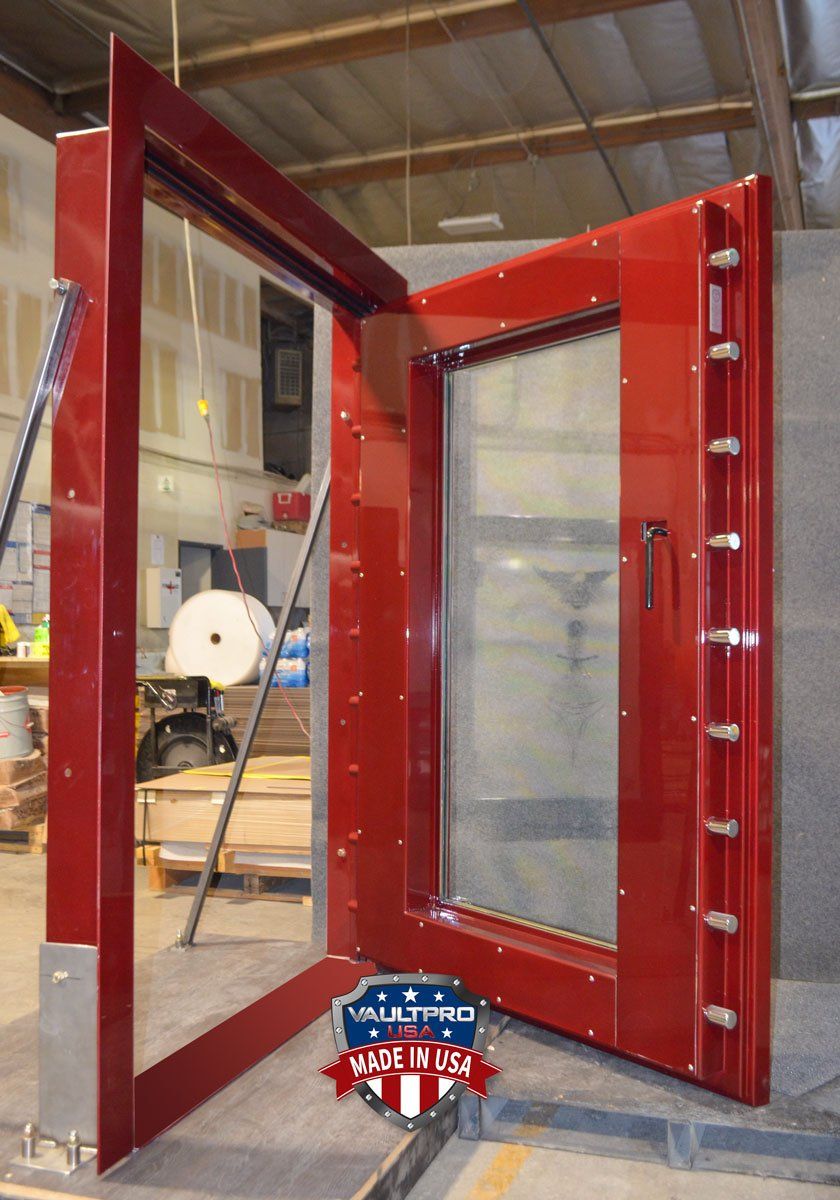 Custom Elite series door on test stand for final quality control and inspection prior to shipping.