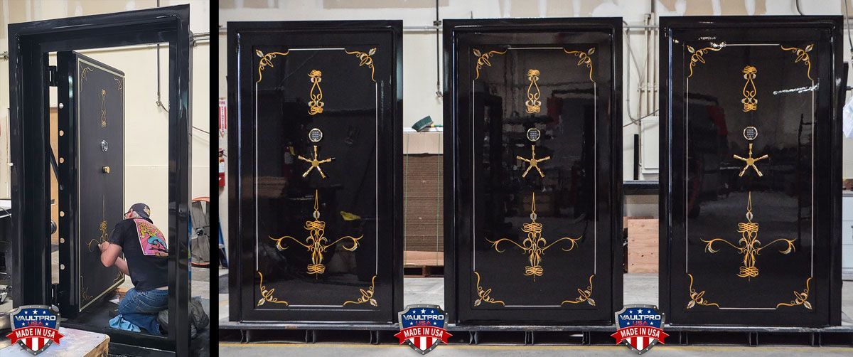 Custom pinstripe on vault pro USA vault doors by Jeff Style