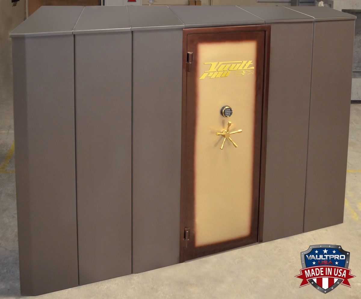 Custom triangular shape walk in vault room design and manufacturing