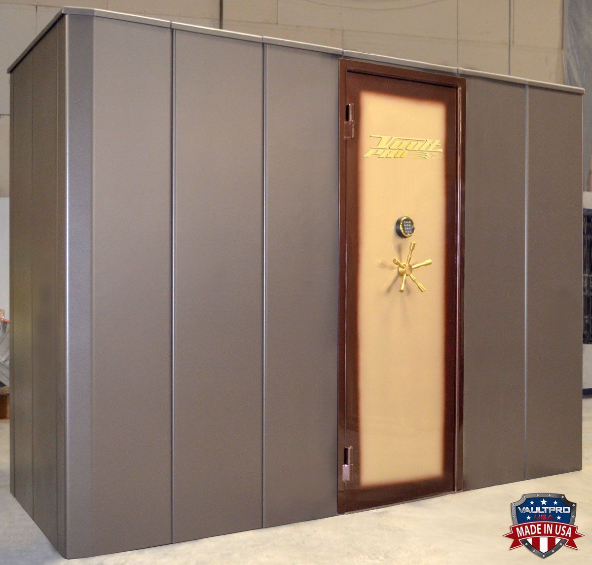 custom walk in vault room design with custom paint