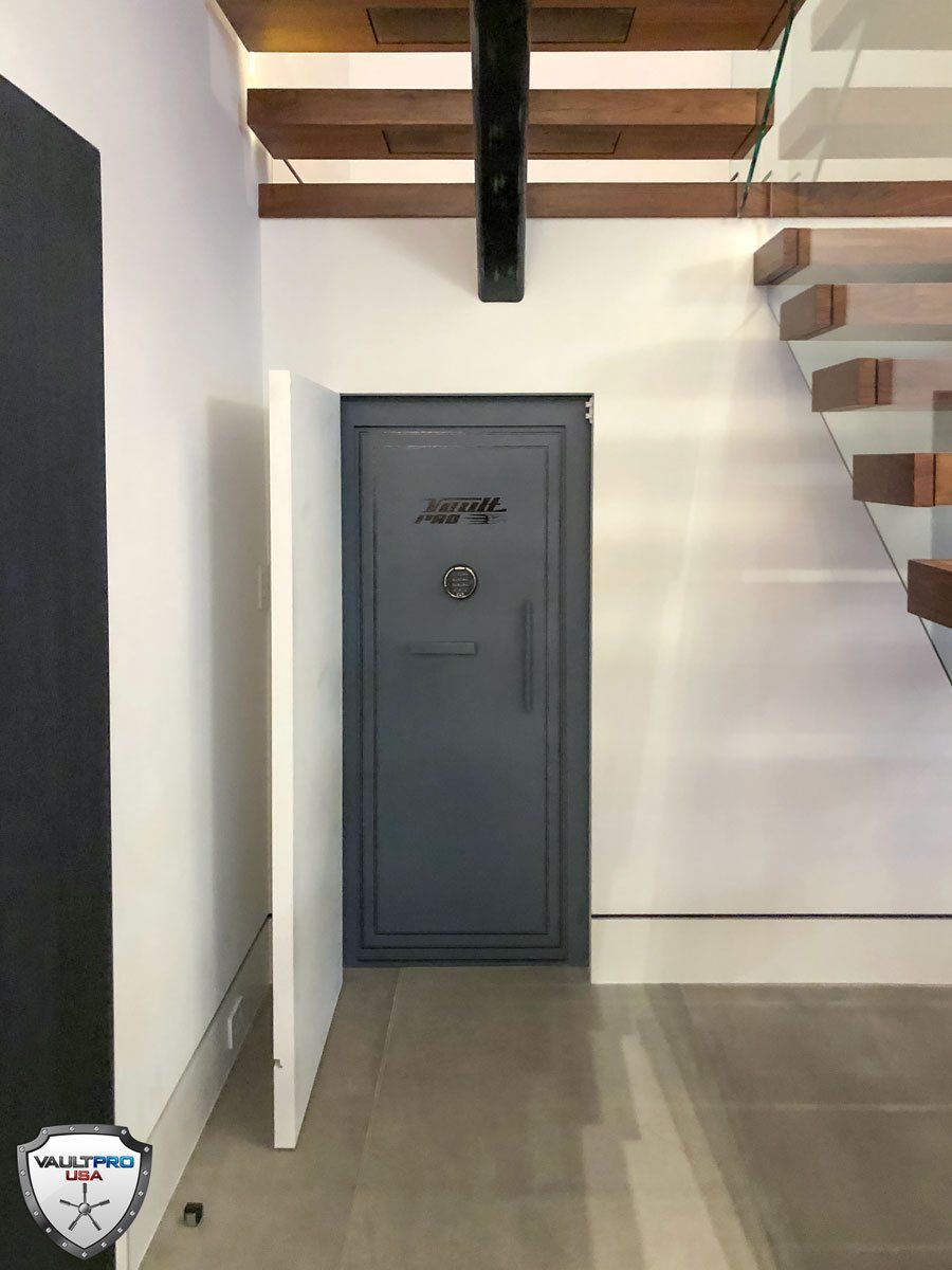 Hidden vault door with plain door concealing vault door.