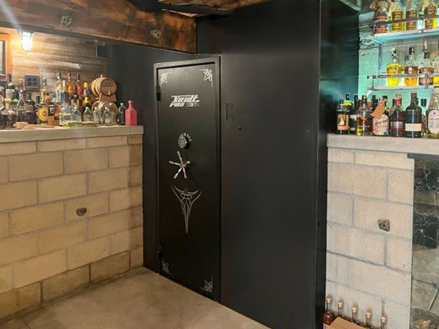 Vault door by Vault Pro USA mounted on customer built vault room